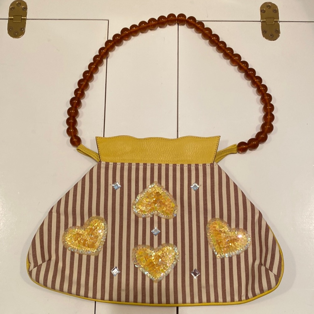 Beautiful handmade Italian bag with glass bead strap.